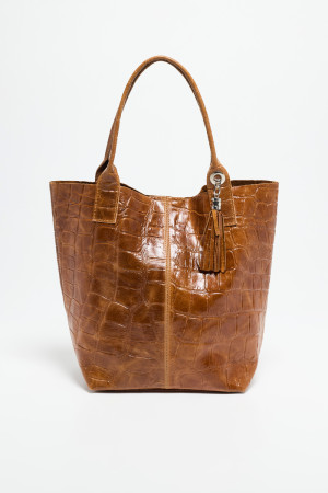 1987 by Abaco - Sac à main en Cuir Star Camel - 42x33x18 cm OS