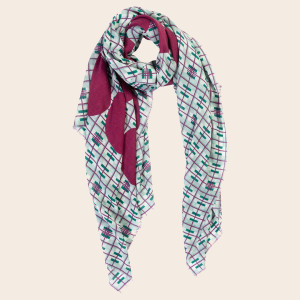 Boulbar - Foulard 100% Laine Superposé vert - 100x200 cm OS