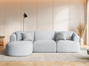 Maison Héritage - Canapé D'Angle Gauche Modulaire Talia 4 Places Gris - 256x156x70 cm OS
