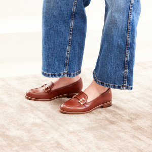 Saison - Mocassins en cuir Fleur marron 36