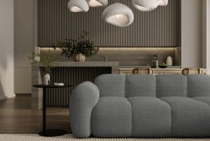 Miuform - Canapé 2,5 Places Cloud Gris- 180x109x76 cm OS