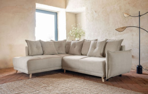Miuform - Canapé d'angle L Convertible angle gauche Lazy Lukka Beige- 247x191x85 cm OS