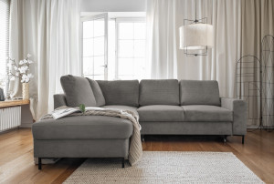 Miuform - Canapé d'angle L Convertible angle Gauche Lofty Lilly Gris clair- 237x197x84 cm OS