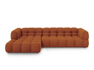Mazzini Sofas - Canapé d'angle gauche velours modulable Aster 4 places Terracotta - 300x162x70 OS