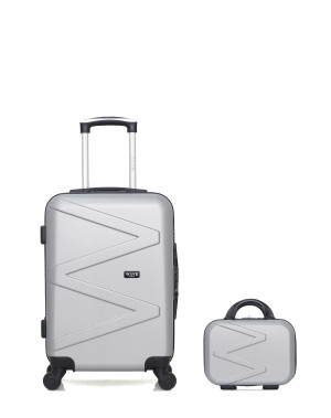 Wave Paris - Lot Valise cabine et Vanity Amazone gris OS