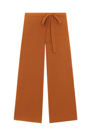 Mare di Latte - Pantalon Santa Fe en popeline apricot 0