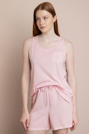 Admas Classic - Pyjama sans manches classique Spiga rose M