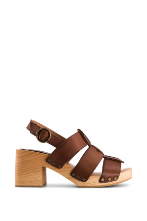 Bensimon - Sandales sabot en cuir chocolat 38