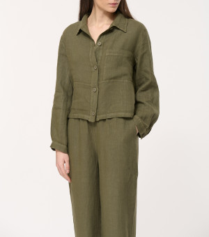 Humility - Veste courte style worker en lin Jinx kaki 34