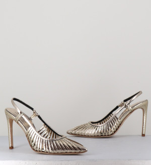 Del Carlo - Escarpins en cuir 11307 dorés - Talon 10cm 39