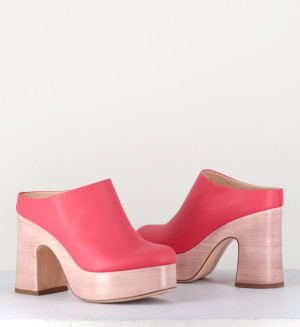 AGL - Mules en cuir Sista rouge corail - Talon 9.5cm 38