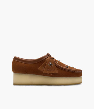 Clarks - Chaussures Wallacraft Bee Brun/Orange en daim 40