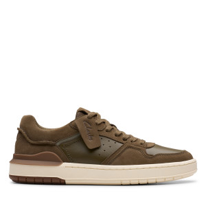 Clarks - Chaussures Courtlite2 Lo en daim kaki 46