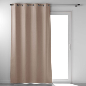 Douceur d'intérieur - Rideau à oeillets Occultiss, occultant chambray uni noisette - 135x260 cm OS