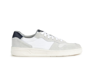 Geox - Sneakers en cuir suédé Magnete blanc cassé / bleu marine 40