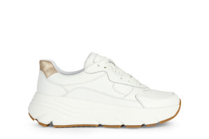 Geox - Sneakers en cuir Diamanta blanc / or clair 37