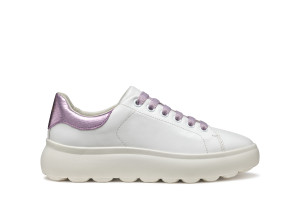 Geox - Sneakers en cuir Spherica Ec4.1 blanc / lilas 35