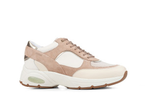 Geox - Baskets en cuir Alhour blanc cassé 36