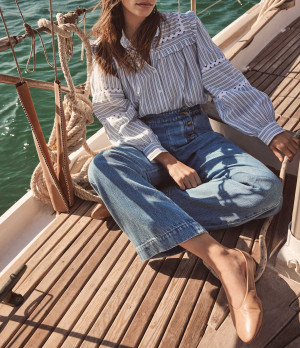 Maison 123 - Pantalon Oxan Large Uni délavé clair 44