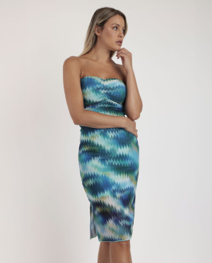 Admas - Robe bustier Sea Shore bleue T.L/XL