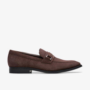 Clarks - Chaussures Paulton Lo en daim marron foncé 46