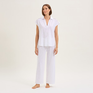 Laurence Tavernier - Pyjama en coton Mathilde blanc S