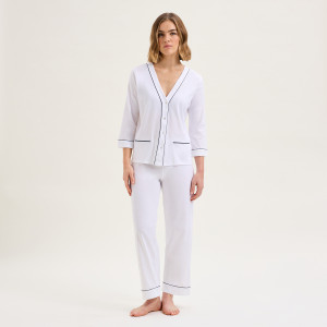 Laurence Tavernier - Pyjama en coton Eleonore blanc M