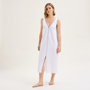 Laurence Tavernier - Chemise de nuit en coton Éléonore blanche XS