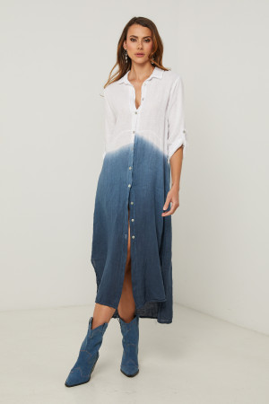 La Compagnie du Lin - Robe en lin Jemely marine XL