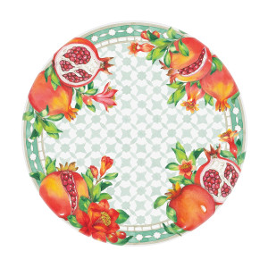 Les Jardins de la Comtesse - Petite assiette seville blanc, rouge et vert - 23 cm OS