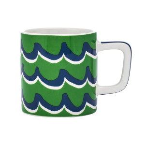 La Cafetière - Tasse à expresso en céramique LC, motif tourbillon verte - 120 ml OS