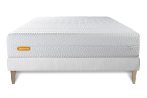 Septnuits - Ensemble matelas et sommier Memo Bio blanc - 140x190 cm 140x190 cm