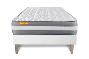 Septnuits - Ensemble matelas et sommier Memo Plus blanc - 90x190 cm 90x190 cm