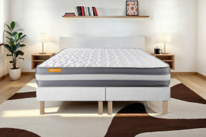 Septnuits - Ensemble matelas et 2 sommiers Memo Plus blanc - 2x100x200 cm 2x100x200 cm