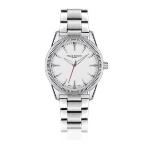 Franz Böhler - Montre pour homme en maille fine Tanay argent/blanc OS