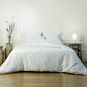 Febronie - Housse de couette en coton lavé Luna blanche 240x220 cm