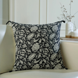 Febronie - Coussin toile de coton Noida fusain 50x50 cm