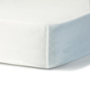 Febronie - Drap housse percale de coton Nina blanc 140x200 cm