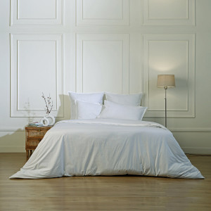 Febronie - Parure de lit en percale de coton Nina blanche 260x240 cm