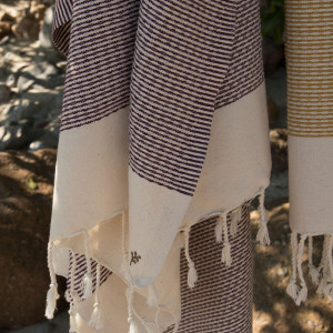 Febronie - Fouta en coton Rio prune - 100x200 cm OS