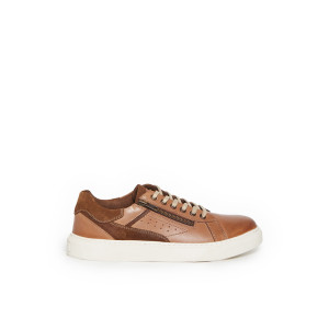 André - Sneakers basses Antoine en cuir camel 44