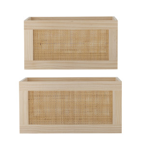 Bloomingville - Lot de 2 Boîtes de rangement Piana nature OS