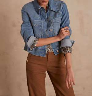 Maison 123 - Blouson Donna denim délavé clair 46