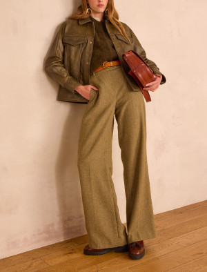 Maison 123 - Pantalon Maxence chevrons olive 40