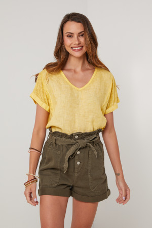 Lin Passion - Top en lin Summit jaune T.XL/XXL