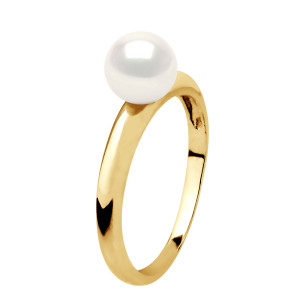 La Manufacture Royale des Perles du Pacifique - Bague en or jaune JOAILLERIE blanche naturelle 52