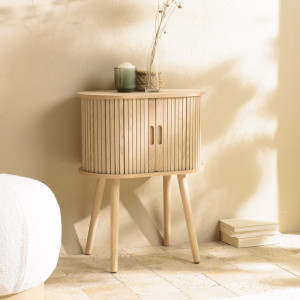 Macabane - Meuble de rangement ovale en bois Agathe naturel - 30x50x65cm OS