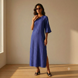 Mare di Latte - Robe Chiraze en double gaze purple blue 2