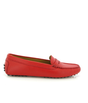 Atlanta Mocassin - Mocassins en cuir grainé Michèle rouges 39