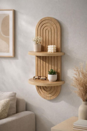 Homitis - Étagère murale Artmtkwll2 chêne - 20x13x70 cm OS